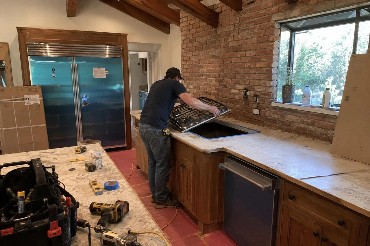 Appliance repair in a Orange kitchen